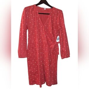 Old Navy Orange Polka Dot Midi Dress